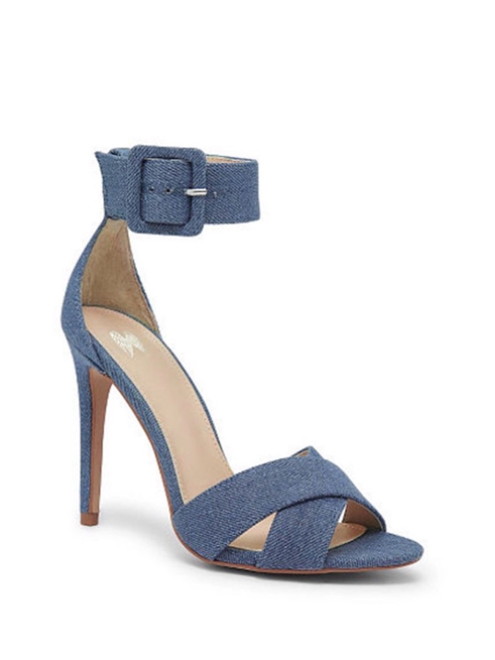 Unisa Denim Blue Ankle Strap High Heel Sandals